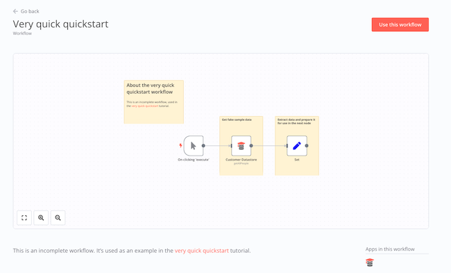 Overview of the very quick quickstart workflow Overview of the very quick quickstart workflow