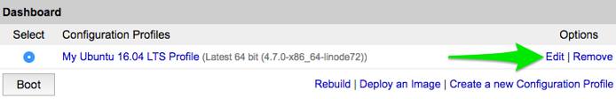 Select “Edit” to modify your Configuration Profile