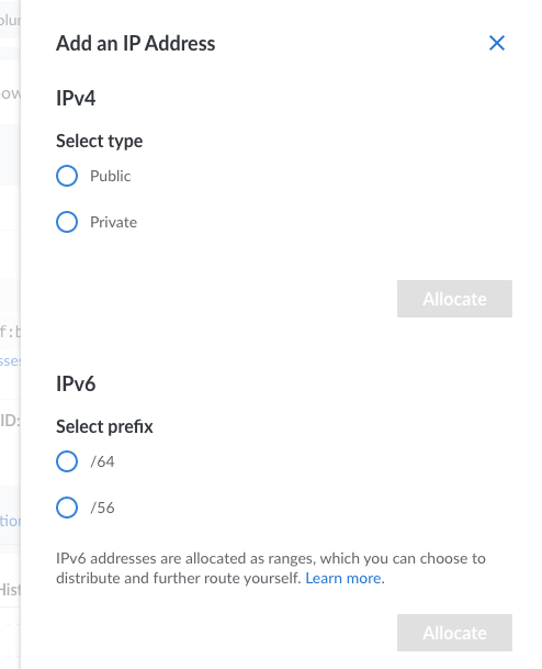 The Add IP Address form The Add IP Address form